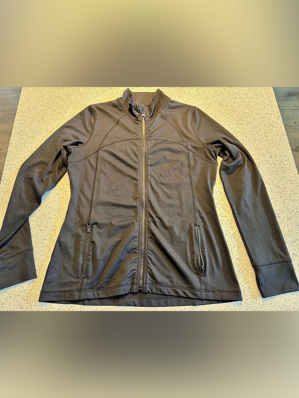 90 Degree by Reflex Lux Full Zip Yoga Jacket Black Medium